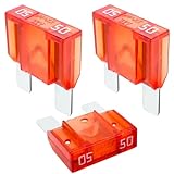 Tecside 50A KFZ Maxi Sicherungen | 3 Stück | 29mm Stecksicherungen für Stromdieb & Sicherungshalter 12V 24V 32V Flachsicherungen für Auto, Boot, Motorrad & Wohnmobil | iMaXX maxiOTO F9050 Rot