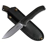 SK Wild Ones® Neck Knife Messer - Outdoor Neckknife Survival - Jagdmesser feststehende Klinge - Echtleder Holster Gürtelmesser & Micarta Griff - EDC Messer Outdoor Messer - 440 C Edelstahl Wieland