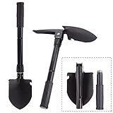 Diealles Multifunktionaler Klappspaten, Stahl Mini Schaufel mit Kompass, Flaschenöffner und Carry Pouch für Wandern, Camping, Gartenarbeit, Survival, Angeln, Rucksackreisen