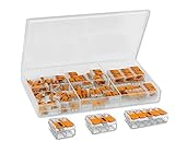 Wago Verbindungsklemmen-Set, 61 Stück, bestehend aus folgenden Klemmen: 27 x 221-412, 20 x 221-413, 14 x 221-415, in Aufbewahrungsbox