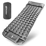 Hioutdoor Isomatte Selbstaufblasend 10CM Camping Ultraleicht Aufblasbare Mit Fußpresse Pumpe Für Outdoor Wandern Strand Backpacking Zelt Matratze Schlafmatte Campingmatte (Grau)