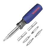 WORKPRO 11 in 1 Multi Schraubendreher, Umsteckschraubendreher mit Kreuz/Schlitz/Torx/Pozidriv, 4 wechselbare Multibits und 3 Steckschlüssel für Heimwerker, DIY, Reparatur