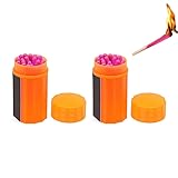 Wasserdichtes Streichholz-Überlebensset, Winddichte Streichhölzer mit Etui für Camping-Wanderungen, 20-teiliger sturmsicherer Feueranzünder (2Pack)