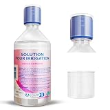 NaCl 0.9 500ml, isotonische physiologische Kochsalzlösung steril Baby Nase Wundreinigung Saline Solution Lösung für die Nasen Augen Mit sterilem Ausgießer, 20 ml Messbecher inklusive