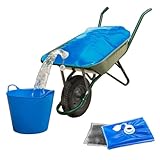 Wasserbehälter - Wassersack - Volumen 80 Liter - Faltbar mit rutschfester Oberfläche - Wasserbehälter für Garten, Camping, Tränke für Tiere, Gartenarbeit - 100x70 cm - Blau