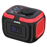 Powkey Tragbare Powerstation 26400mAh/97.68Wh, Powerbank mit Steckdose 120W 230V AC Ausgang 12V 6A DC, Notstromaggregat mit LED und SOS, Solargenerator für Camping Reisen,Solarpanel Nicht Dabei