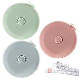 Elalove 3 Stück Maßband Set, Blau, Rosa, Grün, 150 cm × 1,2 cm, 3 Anzahl