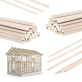 LIQWEI 50 Stück Holzstäbe zum Basteln, 30 cm x 3 mm Holzstäbchen Quadratisch Holz Holzklötzchen Bastelholz Stäbe für Dekoration Modellbau Basteln Heimwerker DIY