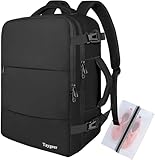 Taygeer Ryanair Rucksack 40x20x25, Handgepäck Rucksack für Flugzeug 20L Damen, Laptop-Rucksäcke 14 Zoll mit USB Ladeanschluss Leichtgewicht, Klein Reiserucksack für Weekender, Kurze Tirp, Schwarz
