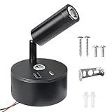 12V LED Leselampe Wohnmobil mit Touch Control 3 Farbmodi Stufenloses, Drehbare Bettlampe Wandlampe Stufenloses Dimmbar & USB A+C-Anschlüssen, 12 V Lampe Wohnwagen für Boot Auto Camper Van Yacht