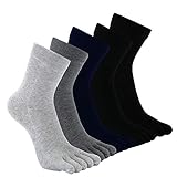 CaiDieNu Männer Baumwoll Sport laufende Herren Zehensocken Fünf Finger Anti Rutsch Besatzung Liner Socken 5 Paare Eur 45-48