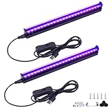 VAYALT 2 Pack UV Schwarzlicht Lamp, 8W USB UV LED Schwarzlicht Lamp 385-400 Black Light Bar, UV Licht Röhre mit Schalter für Disco, Glow Party, Party Zubehör, Halloween Deko, Bühnenbeleuchtung