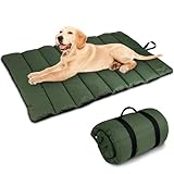 Lohofrnny wasserdichte Hundematte 110 x 68cm, Verdickung Komfort und Weiches Waschbares Reisedecke für Hunde, Faltbar Tragbare Hundekissen für Reise Camping Outdoor (Olivgrün)