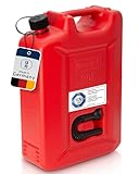 hünersdorff 802060 Kraftstoff-Kanister PROFI 20l für Benzin, Diesel und andere Gefahrgüter, UN-Zulassung, made in Germany, TÜV-geprüfter Produktion, rot