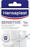 Hansaplast Sensitive Pflaster (1 m x 6 cm), zuschneidbare und hautfreundliche Wundpflaster mit Bacteria Shield & sicherer Klebkraft, schmerzlos zu entfernende Pflaster