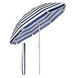 Sekey® 160 cm Sonnenschirm| Strandschirm mit Schutzhülle für Balkon Garten & Terrasse| Neigungswinkel und Höhe verstellbar, Rund Sonnenschutz UV20+