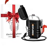 Coquimbo Vatertagsgeschenk für Papa Männer Ihn, Feuerzeug Elektrisch Winddicht Lichtbogen Feuerzeug USB Aufladbar Plasma Sturmfeuerzeug für Kerzen Camping Survival