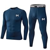 MeetHoo Thermounterwäsche Herren, Funktionsunterwäsche Skiunterwäsche Winter Thermowäsche Set Warm Weich Funktionswäsche Atmungsaktiv Thermo Unterwäsche Thermounterhemd Thermounterhose für Männer