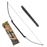 Faltender Bogenschießen 40lbs Bogen Jagd Gerade Bogen Metallrecurve-Bogen Jagdbogen Satz Überlebens Bogen faltbar für Zieljagd Schießen (Typ1)