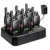 Retevis H777H Funkgerät Professionell, Walkie Talkie mit Bildschirm, PMR Funkgeräte mit 6 Fach Ladegerät, Lizenzfrei handfunkgerät, Type-C Aufladen, für Sicherheit, Logistics (6 Stück, Schwarz)