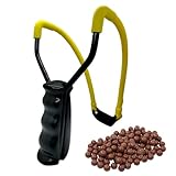 Luoyer® Zwille Steinschleuder Profi für Jagd Slingshot Schleuder Set mit Gummiband Extra Stark Sportschleuder Katapult für Erwachsener Outdoor inkl Tonkugeln (Rohrgummi)