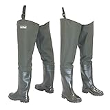 FortMen Watstiefel Herren Anglerhose mit Stiefel wasserdichte Wathose Größe Gr. 38-47 Lange Watthosen Gummistiefel Fishing Boots Angel (Olivgrün, EU Schuhgrößensystem, Erwachsene, Numerisch, M, 44)