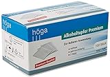 Höga-Pharm Alkoholtupfer Premium, zur äußeren Anwendung, reißfest, gebrauchsfertig, 2 lagig, 1er Pack (1 x 100 Stück)