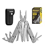 Geschenk für Männer, Raxco 15-in-1 Multitool Zange mit Nylontasche, faltbare Multifunktionszange Edelstahl Multitool Werkzeug mit Schere, Flaschenöffner und Schraubendreher für Outdoor und Camping