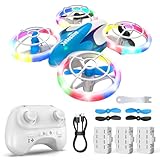 Mini Drohne für Kinder Anfänger, RC Flugzeug Spielzeug Drone mit kühlen LED Lichter, Quadrocopter mit 3D Flips, Kopflosem Modus und 3 Akkus, 30 Min Flugzeit, Lustige Geschenk für Jungen und Mädchen