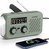 Notfall Radio, 3-Wege-Laden Emergency Radios, 2000mAh Akku Kurbelradio Solar Ladegerät Power Bank USB AM/FM-Radio mit SOS-Alarm Kopfhöreranschluss Taschenlampe