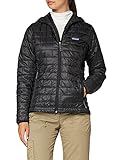 Patagonia Damen Nano Puff Kapuzenjacke, Schwarz, L EU