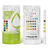 AAwipes Aquarium Ammoniak-Teststreifen 8-in-1 | 25 Streifen | Schnelle & Präzise Wasseranalyse - Test pH, Karbonat, Alkalinität, Härte, Chlor, Nitrit, usw. (K02-25)