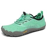 SAGUARO Kinder Barfußschuhe Traillaufschuhe Jungen Mädchen Trainingsschuhe Zehenschuhe Atmungsaktiv rutschfest Walkingschuhe Laufschuhe Schnell Trocknend Badeschuhe, Grün 33 EU