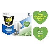 Raid Essentials Mückenstecker 45 Nächte, Elektrischer Insekten-Schutz vor Mücken & Tigermücken, mit pflanzlichen Wirkstoffen, geruchsneutral, 1er Pack (1 x 32 ml)