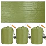 Notfall Schlafsack, Set 3-teilig Biwaksack Ultraleicht, Hüttenschlafsack wasserdicht Schlafsack für Survival, Sleeping Bag, Notfall Ausrüstung Camping Wandern Outdoor Erste Hilfe und Kälteschutz
