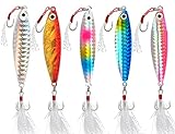 5 Stück Angelköder Kunstköder, angelzubehör Set, 20 Gramm angelköder, Pailletten kunstköder Angeln wobbler Swimbait, Kunstköder Köder, Süßwasser Salzwasser Angelset für Hecht, Zander, Barsch, Forelle