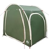 vidaXL Fahrradlagerzelt für Camping - Grün und Schwarz, wasserdicht, mit Reißverschluss, atmungsaktives Material. Kommt mit Bodenankern. Perfekt für Notfälle und schützt Deine Ausrüstung beim Campen.