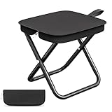 PANYI Tragbarer Mini Klappstuhl Campinghocker Faltbar Angelhocker Kann Zum Angeln,Camping,Wandern,für Reisen im Freien Oder zum Grillen am Strand Verwendet Werden（Schwarz）