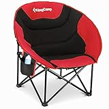 KingCamp Campingstuhl faltbar bis 150kg Klappstuhl Gepolstert mit Getränkehaltern Moonchair XXL, Extra großer campingstuhl klappbar rund für Erwachsene Extra Breit für Sport, Festival, Rasen, Balkon