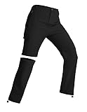 BondiTrekk Damen-Wanderhose-Zip-Off-Trekkinghose, Atmungsaktiv Wanderhose Damen Schnell Trekkinghose Abnehmbar Zip Off Outdoorhose Sommer Hiking Pants Funktionshose Schwarz L