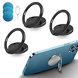 Xiaoxianxian 3 Stück Handy Ring Mit 3 Eisenstücken +1 Kartenstift, 360° Drehung Smartphone Ständer für Magnetische, Ultradünner für Alle Smartphones (3 Schwarz)