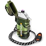 Wasserdicht & Winddicht Feuerzeug Elektrisch für Outdoor Survival Ausrüstung, Professionelle Type-C Wiederaufladbares Feuerzeug, Dual Arc Feuerzeuge Kits für Camping Wandern überlebensausrüstung