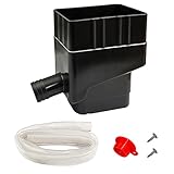 RANRAO Wiederverwendbares Regenwasser-Erntesystem, Regenwasser-Auffangsystem, Fallrohr, Wasserumsteller-Anschluss mit 101,6 cm Schlauch, schwarz