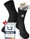 CORE GORIMO – 2 Paar – Merino Wandersocken Herren & Damen - Thermosocken Herren gepolstert - Warme Socken Herren & Damen zum Wandern für den Winter (43-46, Schwarz)