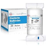 Health Press Mullbinden – Verbandsmaterial (8cm x 4m) 20 Rollen – Elastischer Binden Verband – Medizinprodukt – Dermatologisch getestete Fixierbinde – Bandage Ideal für Erste Hilfe & Wundversorgung