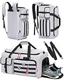RAINSMORE 3 IN 1 Sporttasche Herren 45L Reisetasche Rucksackfunktion Handgepäck mit Schuhfach Latopfach Nassfach Fitnesstasche Trainingstasche
