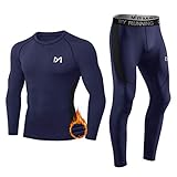 MEETYOO Thermounterwäsche Set Herren, Lange Funktionswäsche Atmungsaktiv Unterwäsche Sport Kompressionsanzug für Workout Skifahren Laufen Wandern