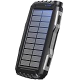 Denver PSO-20010 MK2 Solar Powerbank 20000 mAh Anthrazit Taschenlampe, Statusanzeige