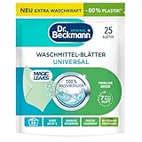 Dr. Beckmann MAGIC LEAVES Waschmittel-Blätter UNIVERSAL | vordosierte & wasserlösliche Waschblätter | platzsparend und leicht anzuwenden | 25 Blätter