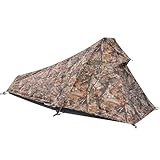 GEERTOP 1 Person Biwakzelt Biwaksack Zelt Trekkingzelt Campingzelt Minipack Leicht, 3 bis 4 Jahreszeiten für Outdoor Camping Wandern Reisen und Klettern (Blatt, 213x101x91 cm)